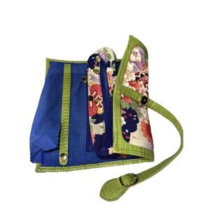 Cris Notti Luxury Jewelry Travel Roll Bag Kimono Suede Earrings Rings Organizer